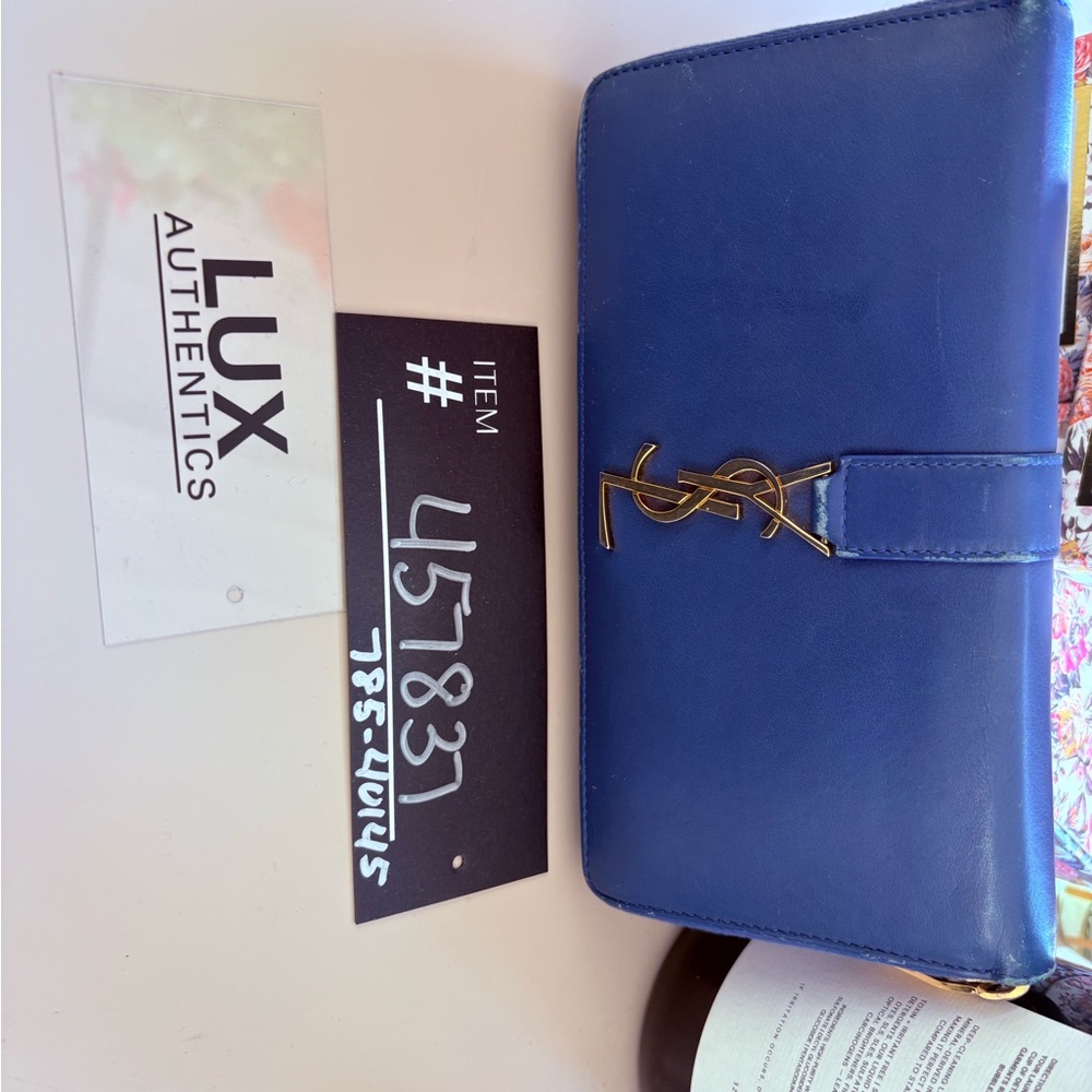 Saint Laurent Royal Blue Leather Wallet